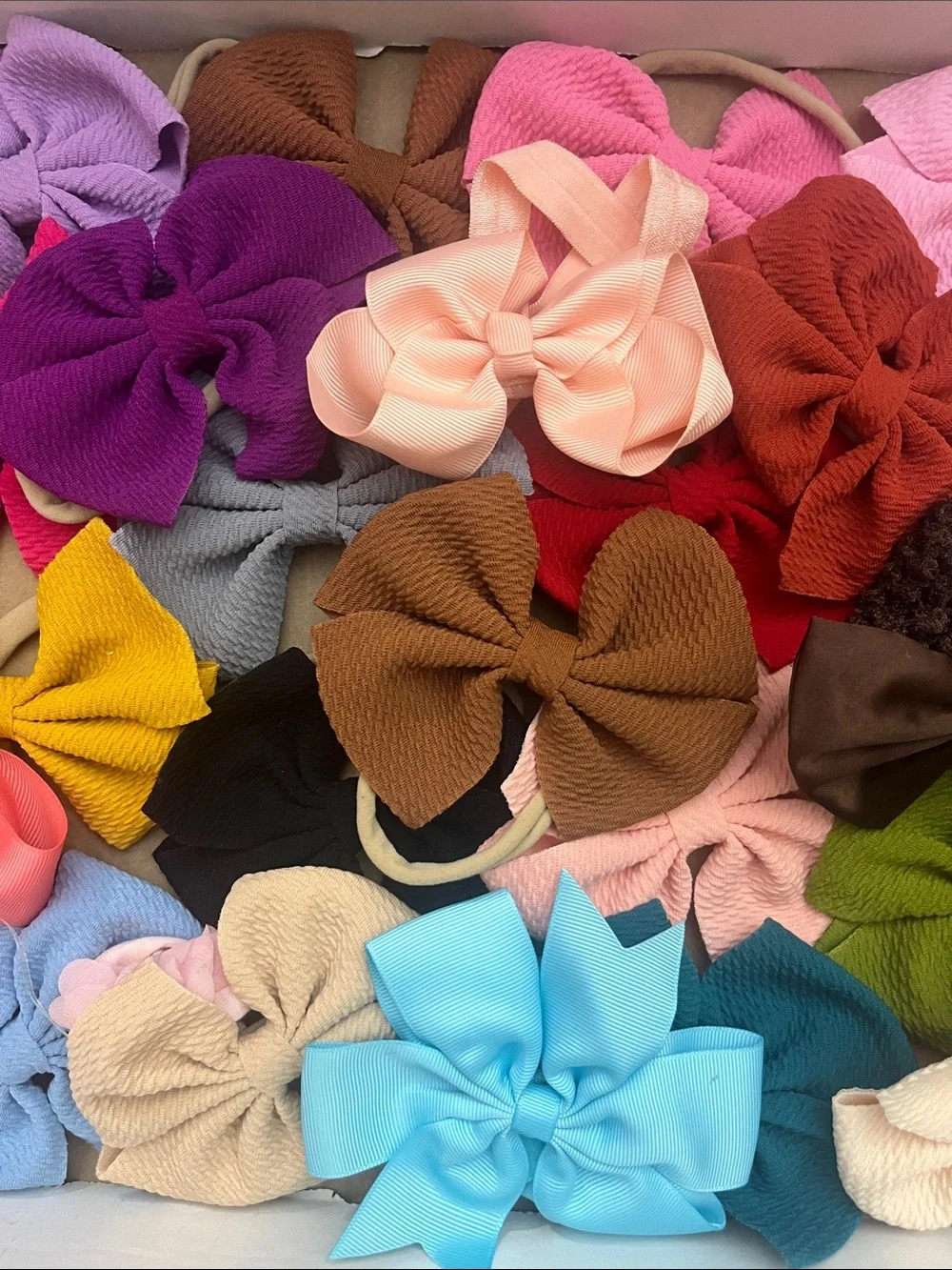 23 pc Kids Bow Hair Bow Set - Blue and Multi-Color Pageant Ready 054